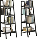 4-Tier Wooden and Metal Frame Ladder Shelf Y552498