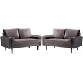 Gray Velvet Loveseat Set C42747