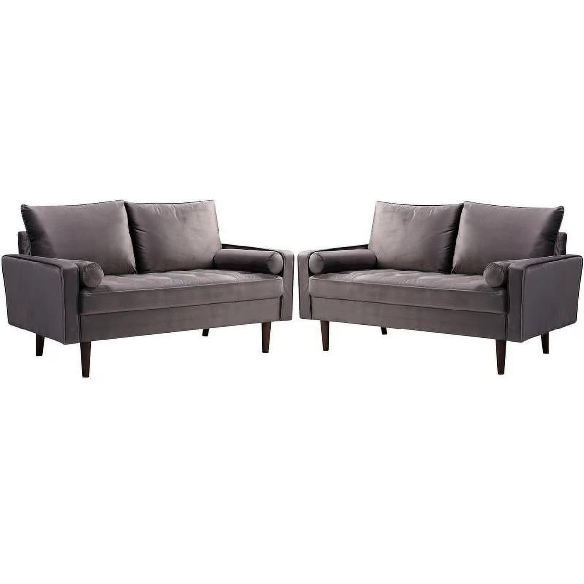 Gray Velvet Loveseat Set C42747