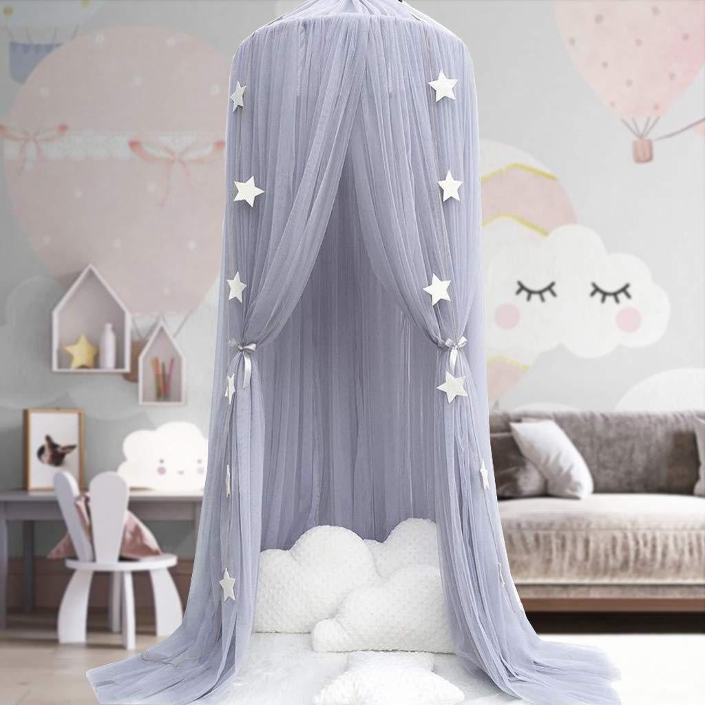 White Princess Bed Canopy Mosquito Net Dome Curtains M3339