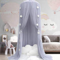 White Princess Bed Canopy Mosquito Net Dome Curtains M3339