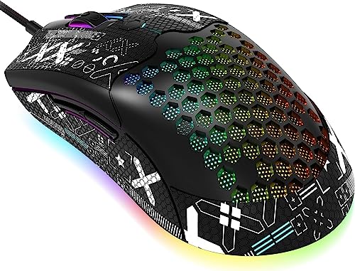 Green 65G Honeycomb Shell Wired Gaming Mouse D8375