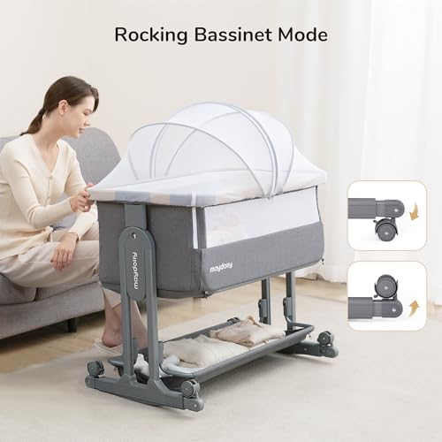 Baby Bassinet with Wheels, Mattress, Sheet, Folding Y467