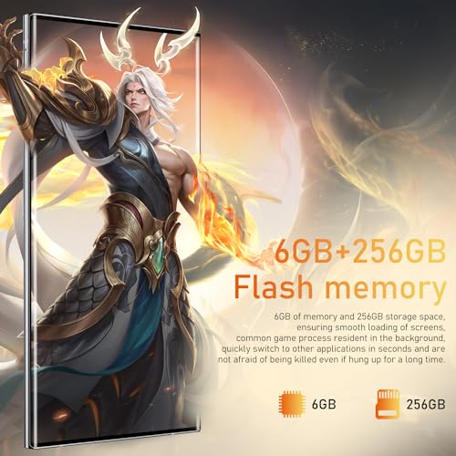 Black 6.8" HD Screen Unlocked Smartphone 6+256GB Android13 with 128G Memory Card U502