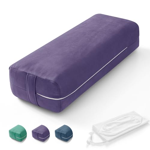 Rectangular Yoga Bolster Pillow with Washable Suede Cover, 27"X10"X5.5" G92921