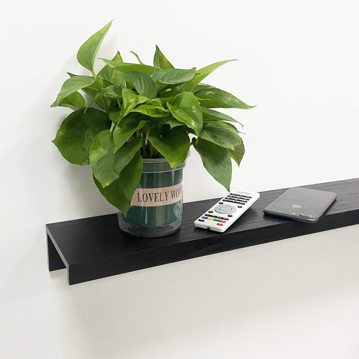 Black Wall Mount Floating Shelf Set of 3 B958273