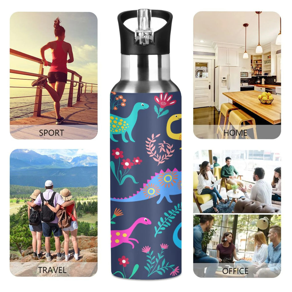 Stainless Steel Water Bottle with Straw Lid 20 OZ L3173