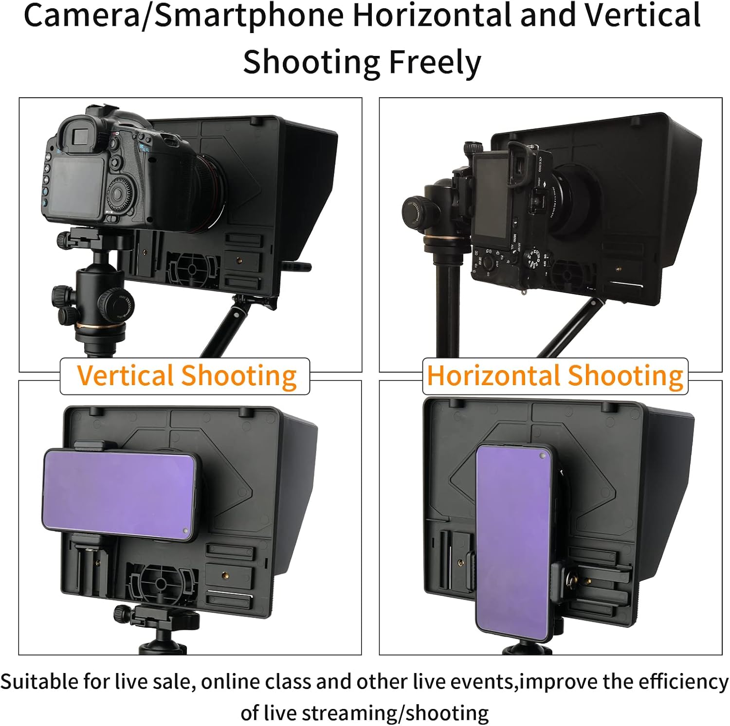 10 Folding Teleprompter for DSLR Smartphone and Tablet E27394