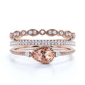 2.10 Carat Pear Cut Morganite And Diamond Moissanite Engagement Ring in 10k Solid Rose Gold X779