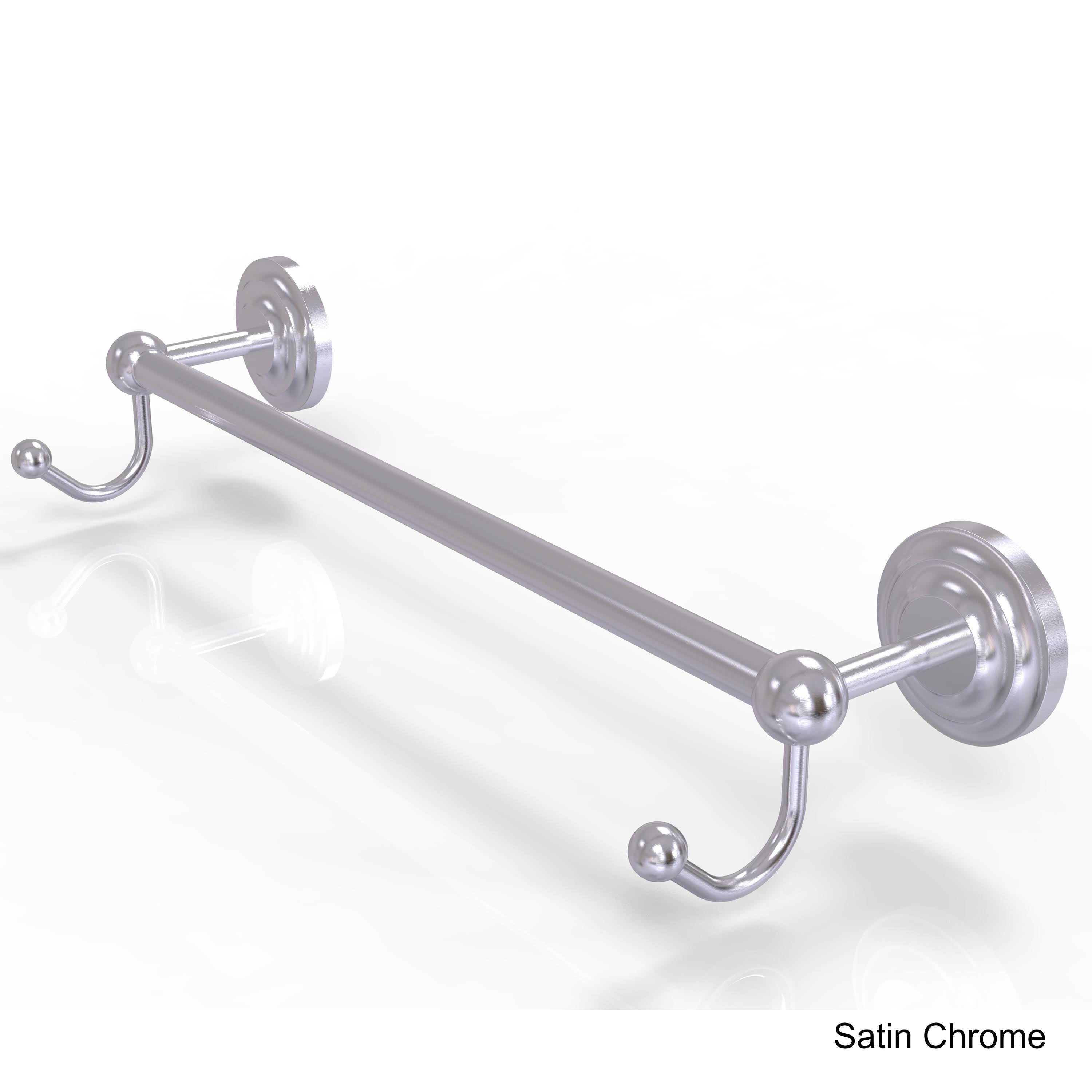 Satin Nickel 24 inch Towel Bar with Integrated Hooks G745448