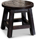 Natural Carved Wooden Step Stool W84230
