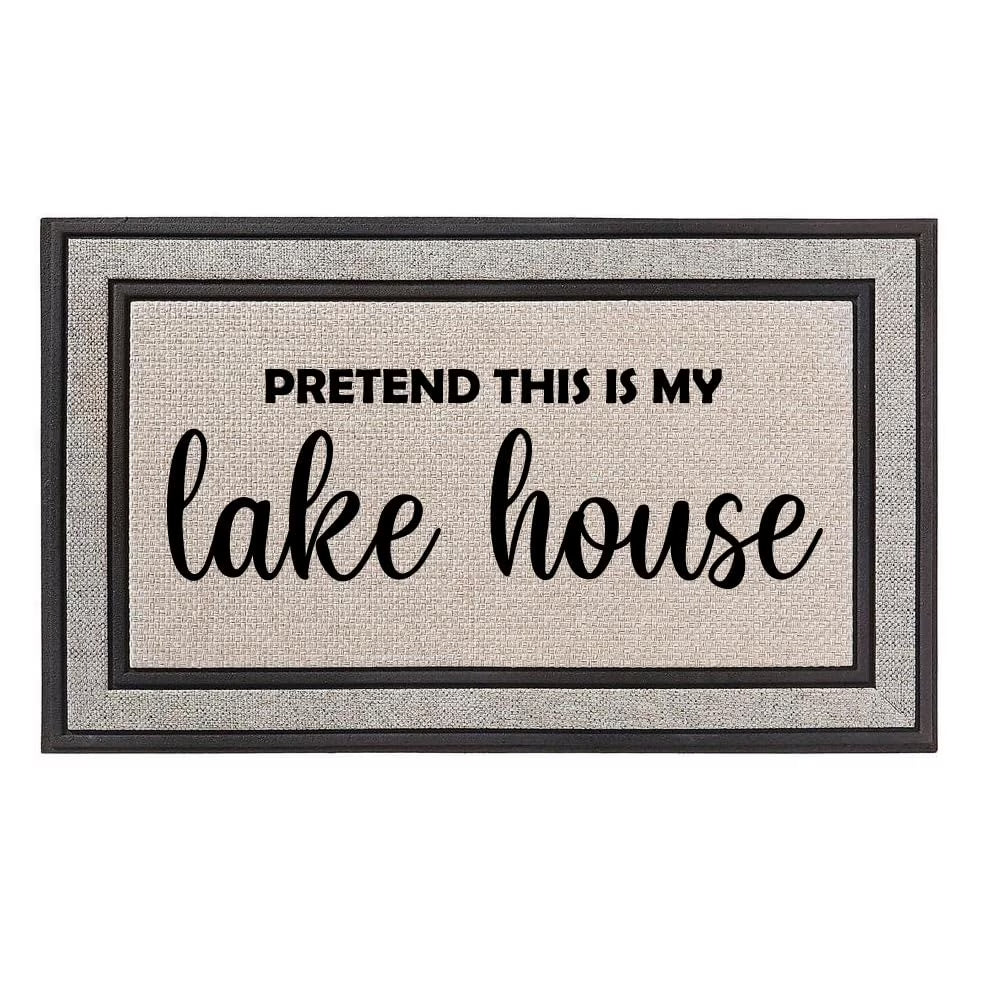 Gray/Beige/Black Rubber Backed Doormat N5424