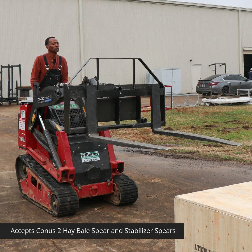 Mini Skid Steer Pallet Fork Attachment, 48" Fork Blades, 4,000 LB V22583