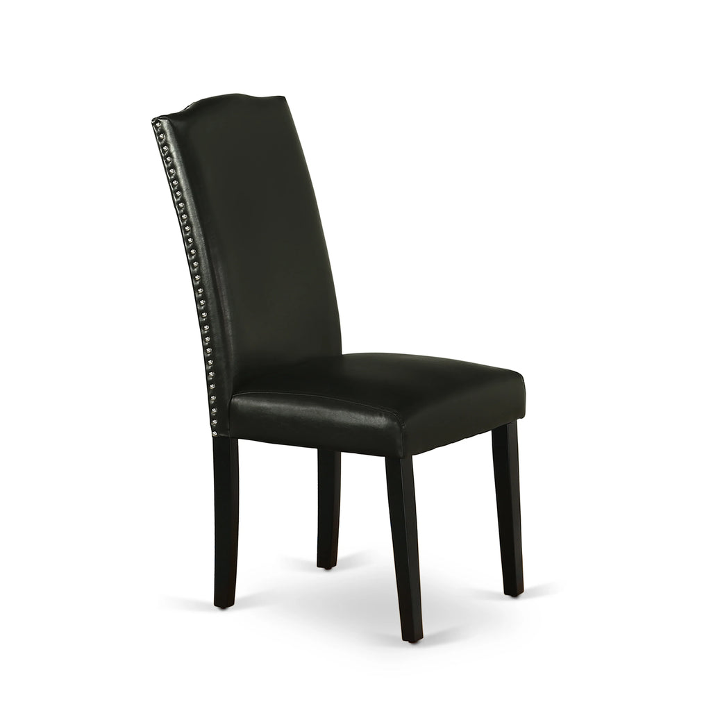 Black Leather Seat 7-piece Wood Dining Set U237421