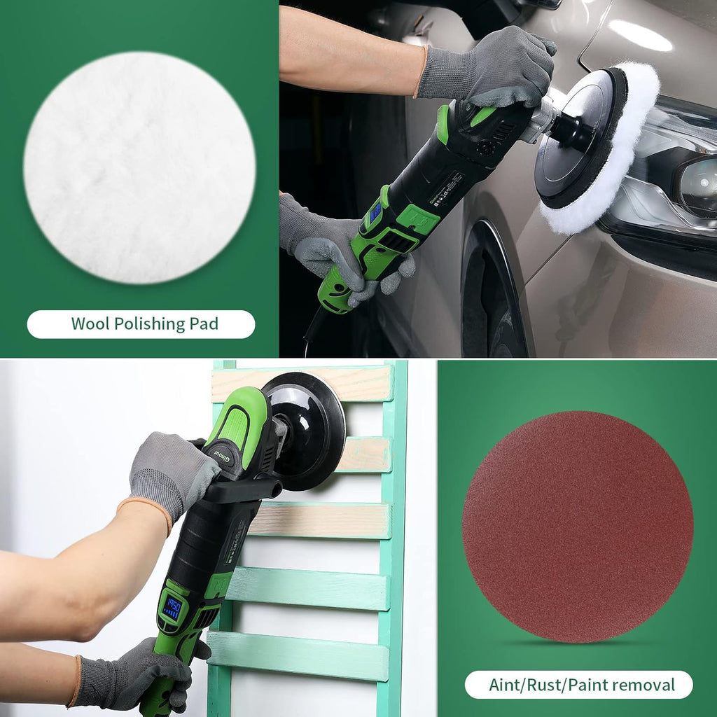 6-Speed Rotary Polisher with 6” and 7“ Backing Plate, Pack of 2 O1422