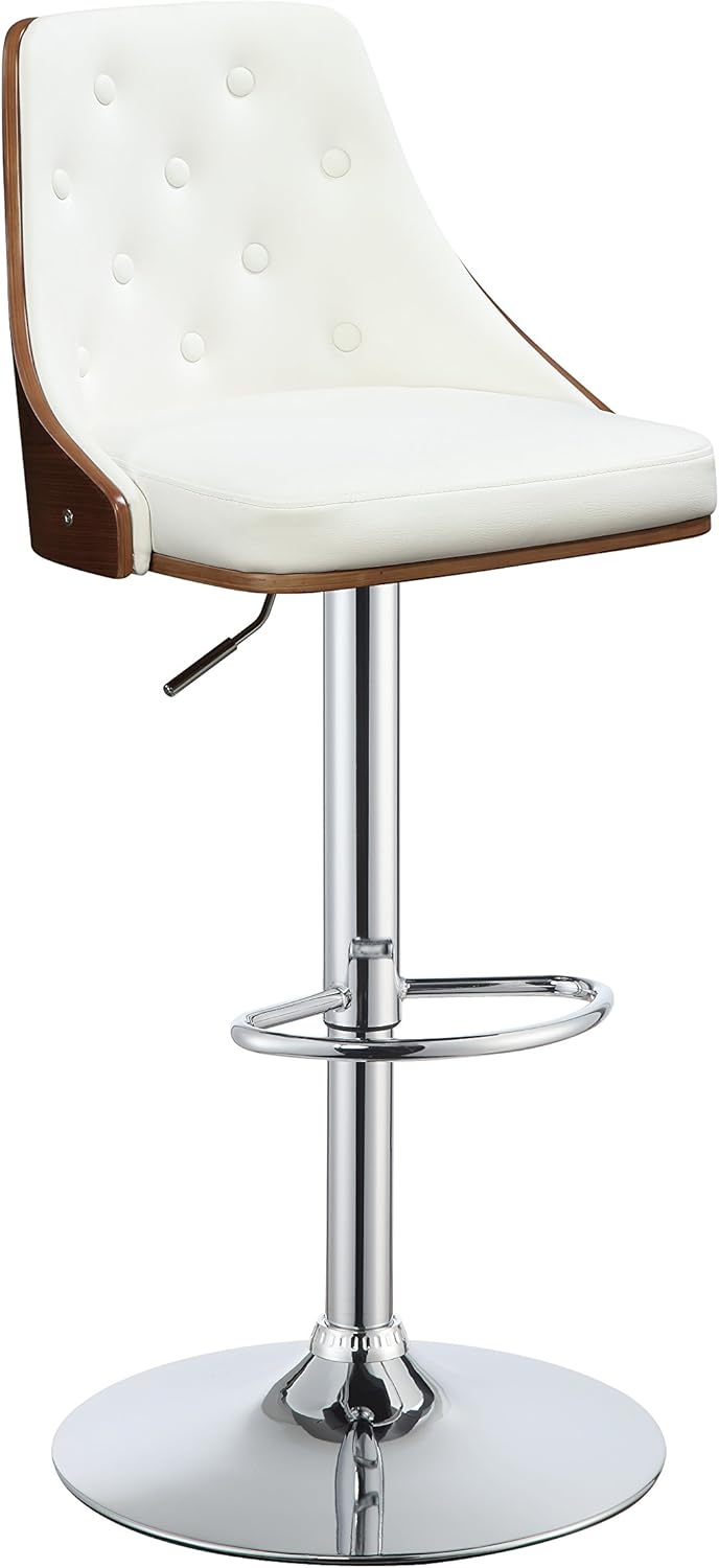 Linen & Walnut Adjustable Swivel Stool U572888