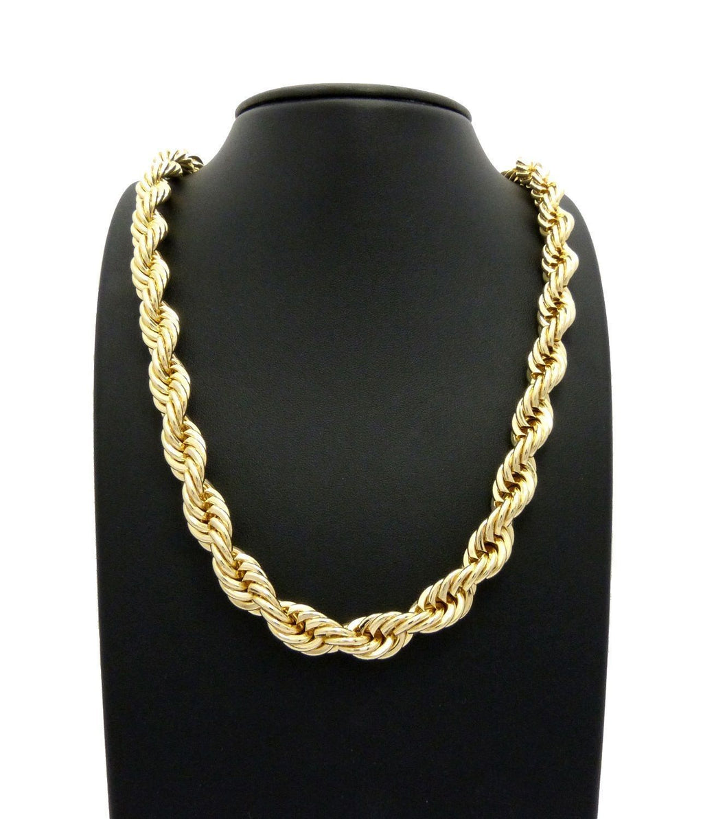 Gold Plated Brass Rope Chain Necklace Set T651100