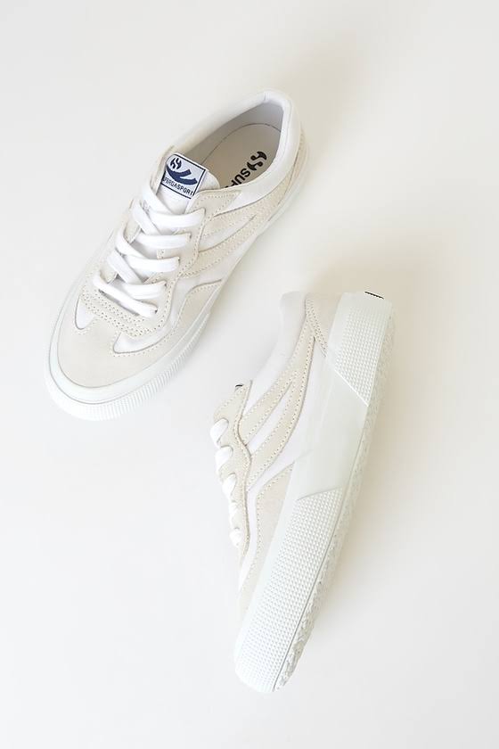 White Multi Colorblock Sneakers Z291