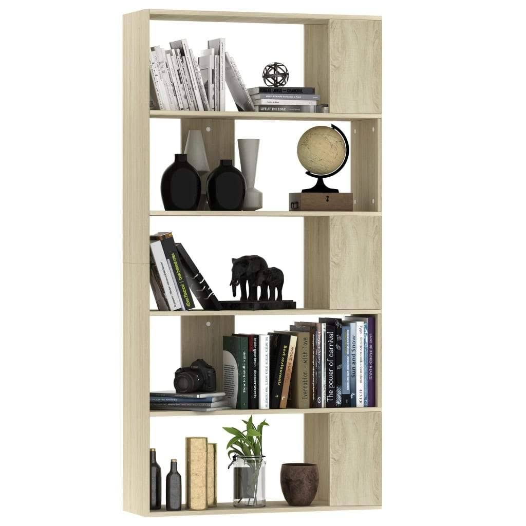 Gray Book Cabinet Room Divider Chipboard S28190