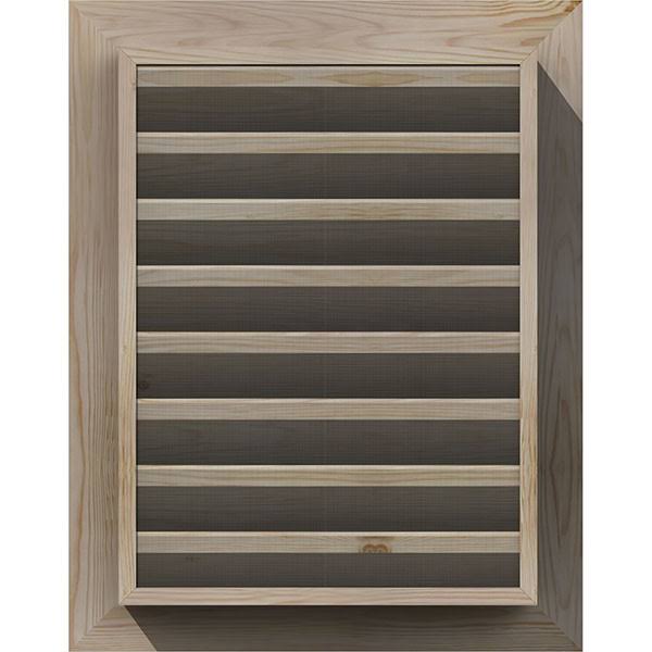 20-in W x 14-in H Vertical Gable Vent, Unfinished Pine R9489
