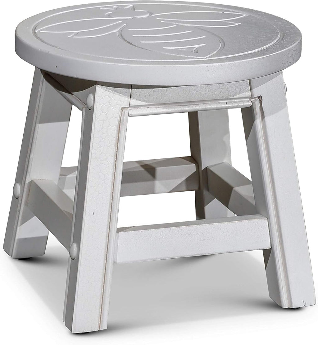Natural Carved Wooden Step Stool W84230