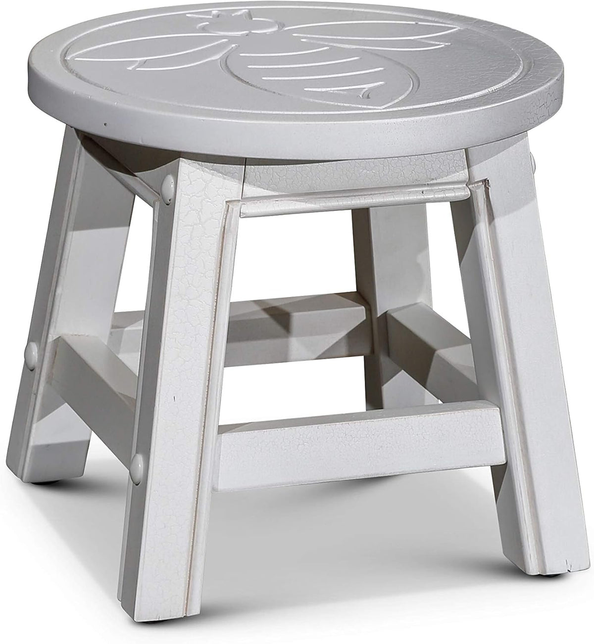 Natural Carved Wooden Step Stool W84230