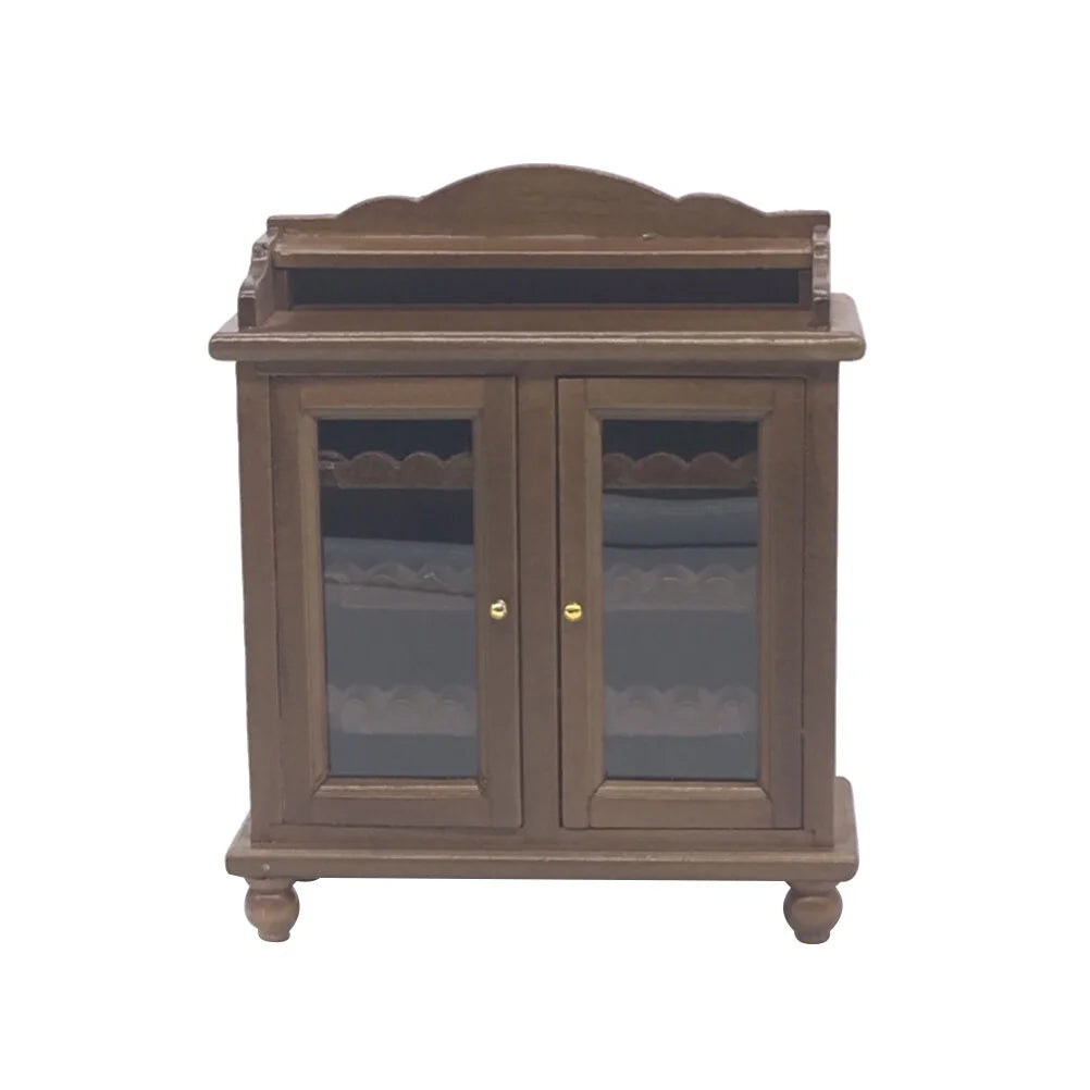 Mini Wooden Wine Cabinet Model (Walnut Color) B513625
