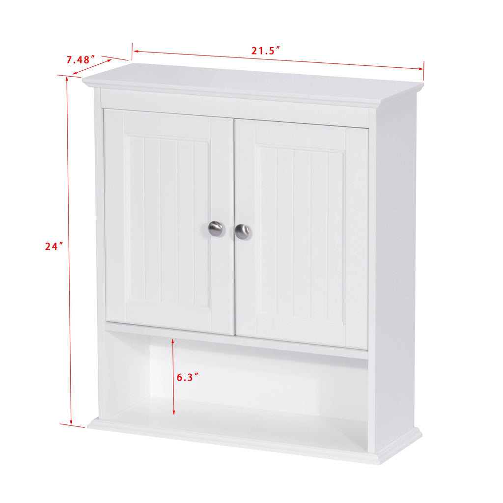 White Wooden Bathroom Wall Storage Cabinet N8332