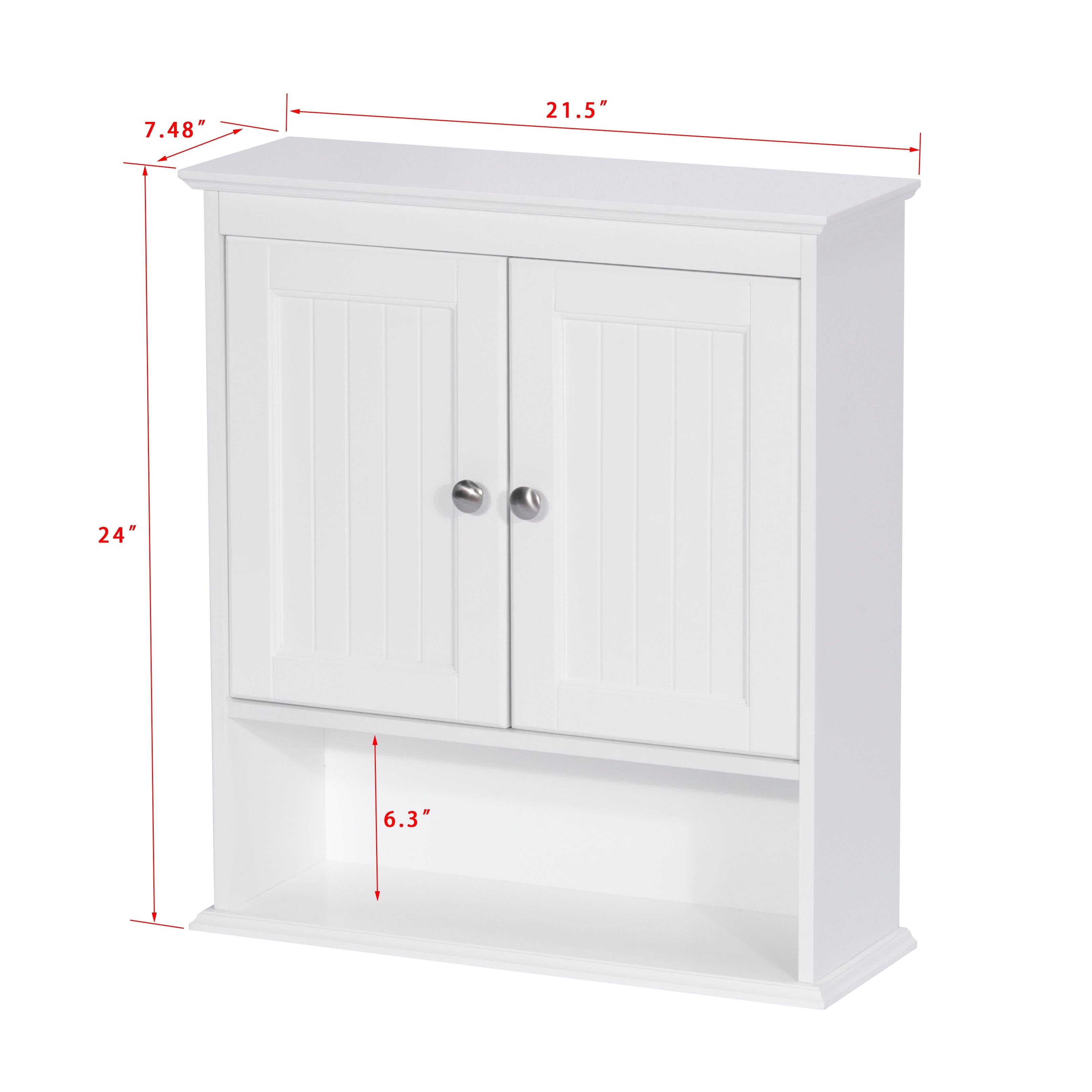 White Wooden Bathroom Wall Storage Cabinet N8332