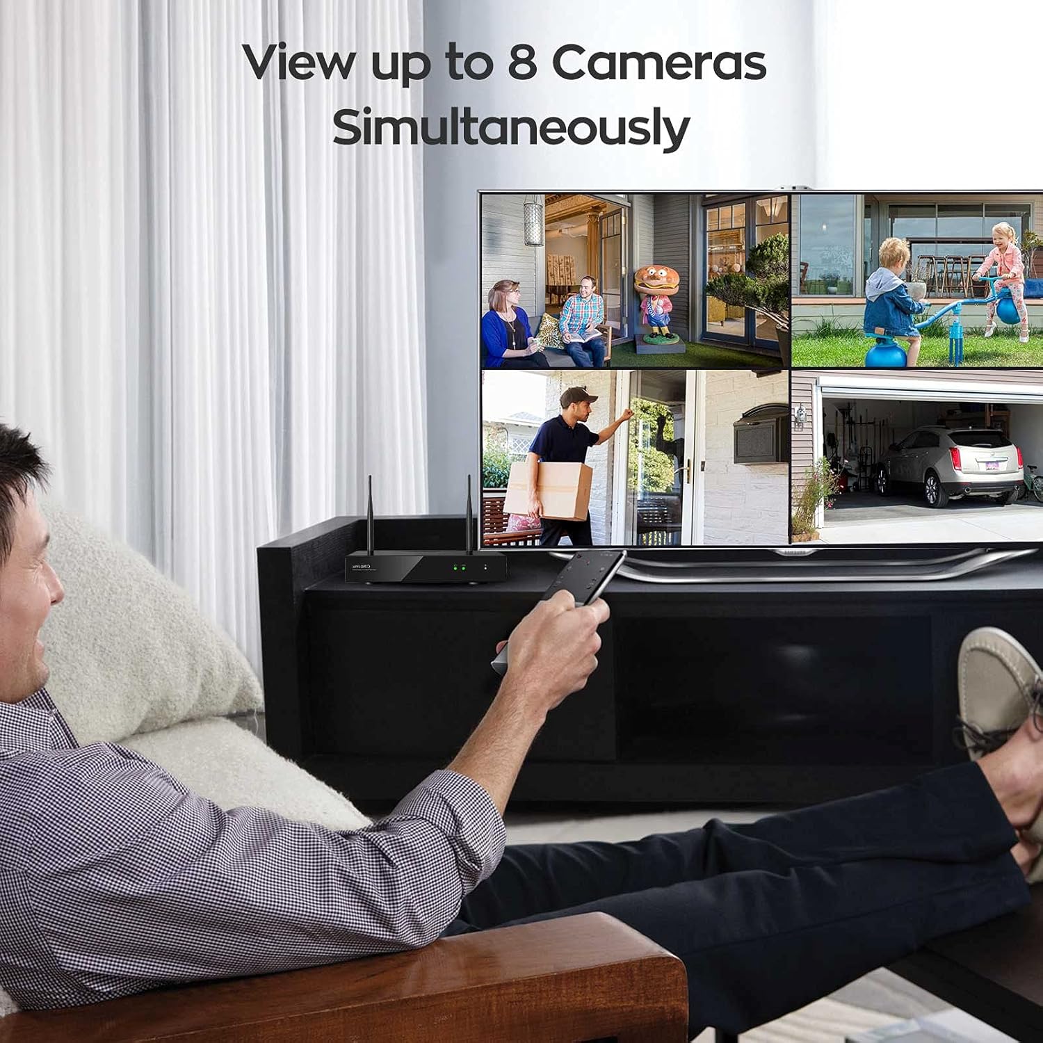 3MP Wireless Home Security Camera System with 4x 3MP Outdoor Cameras M527329