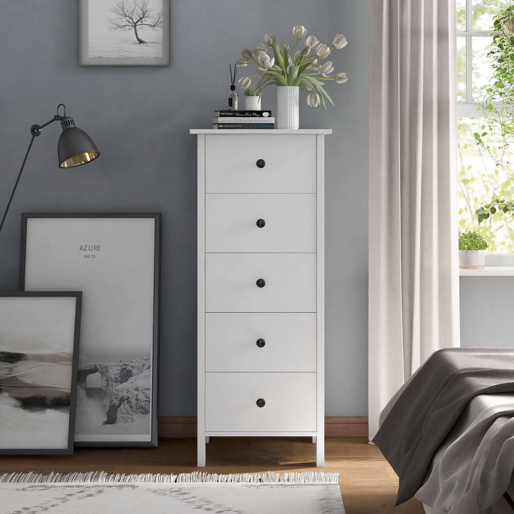 White 5-Drawer Chest J177