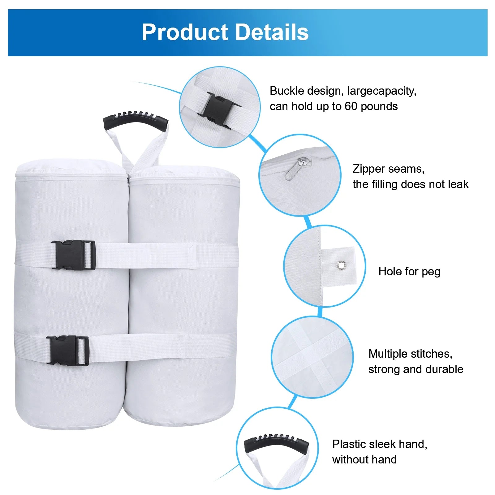 4 Pack 1680D Heavy Duty Canopy Weight Bags (240 lbs) J131129
