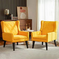 Yellow Upholstered Wingback Armchair C3467
