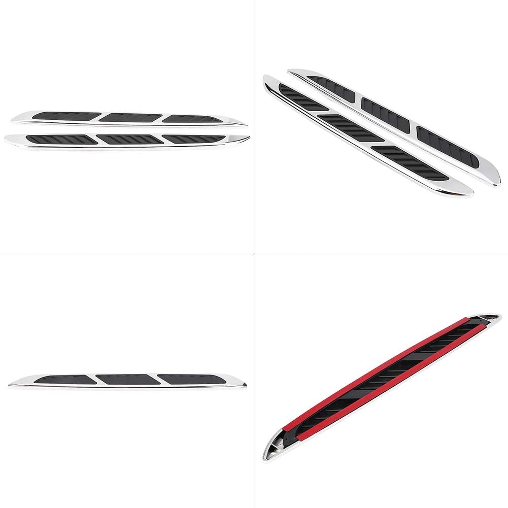 2pcs Car Hood Side Air Flow Vent Cover Grille Decorative Trim Sticker W56743