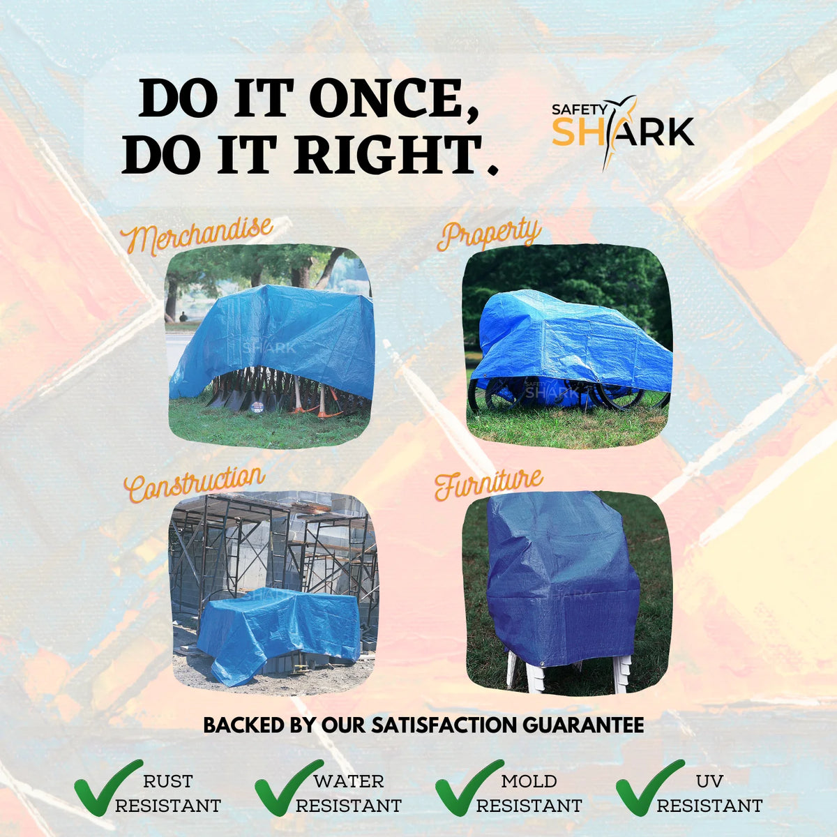 Heavy Duty Waterproof Tarp 20x30 Feet W488783