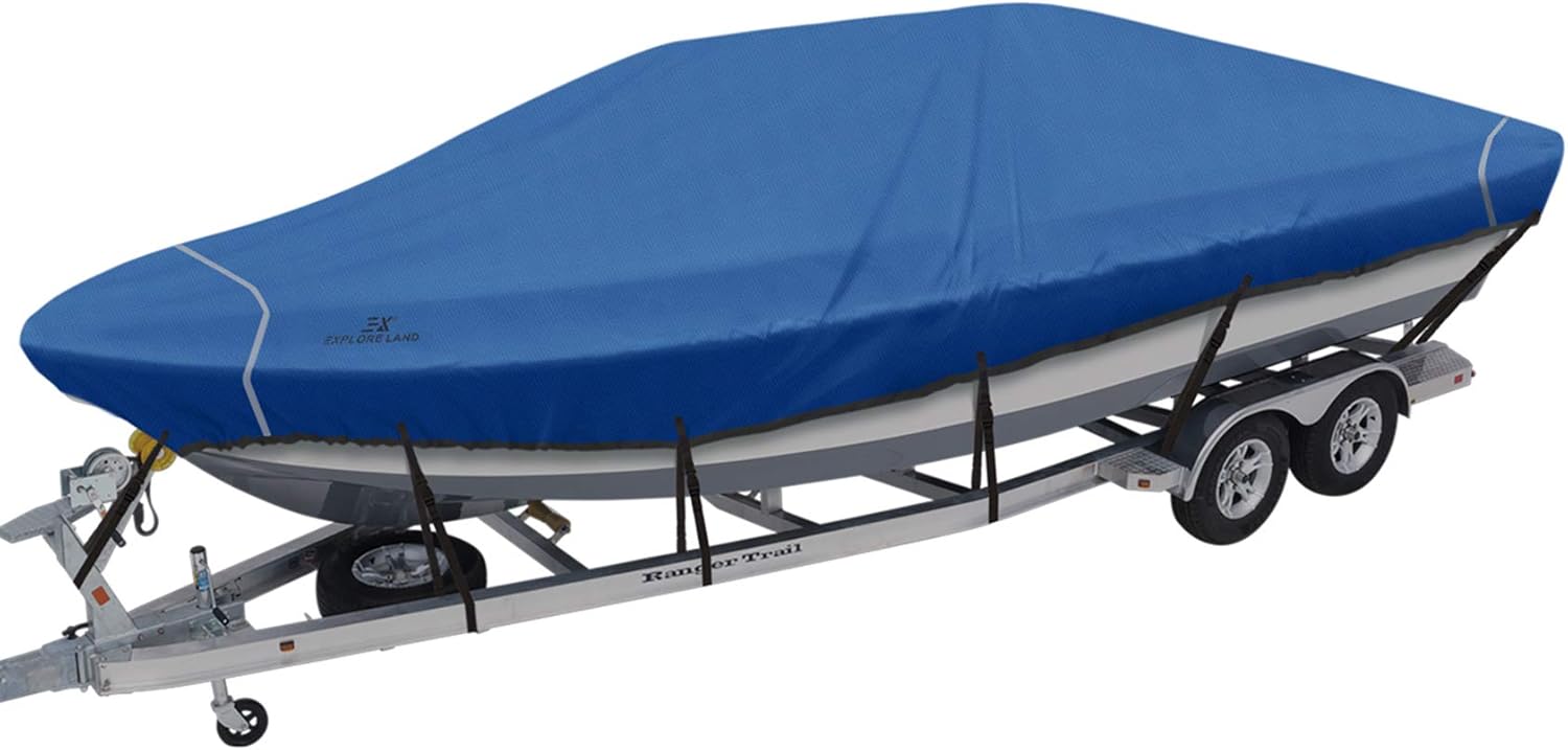 Trailerable Waterproof Boat Cover, Blue, Pack of 2 W714