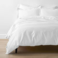 White Solid Bamboo Cotton Sateen Twin Duvet Cover V887651