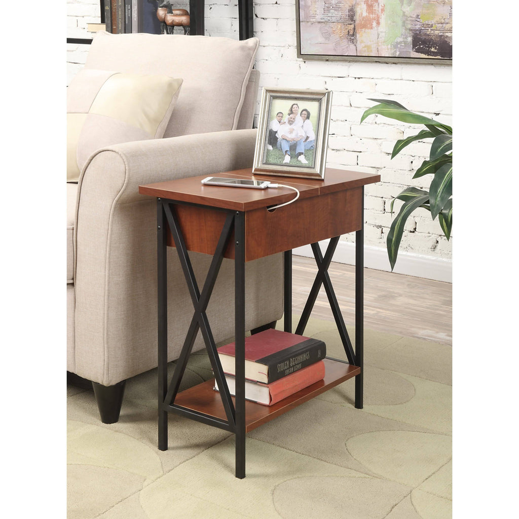 Cherry Flip-Top End Table F78320
