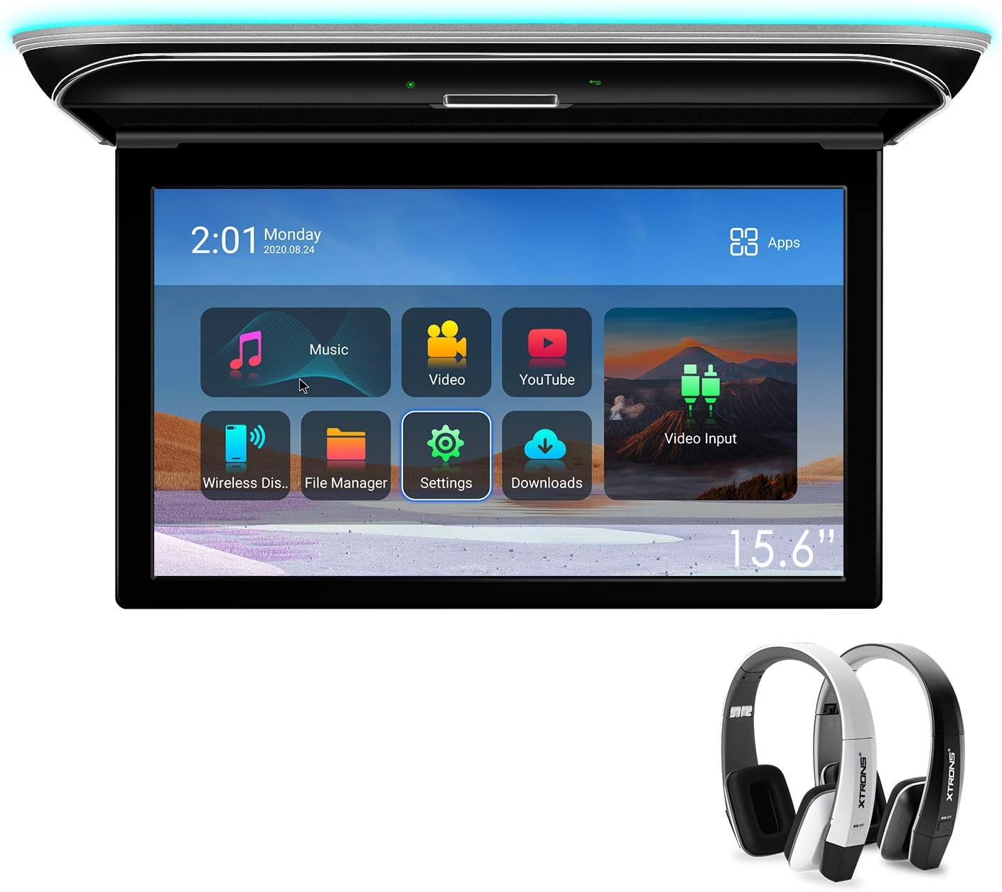 15.6 Inch IPS Car Overhead Monitor with Built-in Stereo Speakers R7713