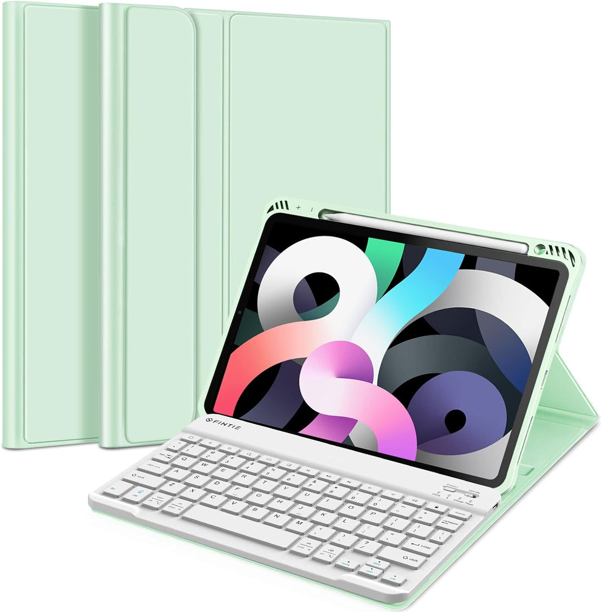 Green Keyboard Case for iPad Air 4th Generation 10.9 Inch 2020 with Detachable Bluetooth Keyboard N16103