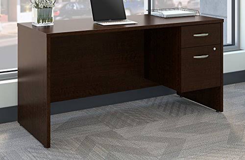 Mocha Cherry Office Desk with Pedestal P29851