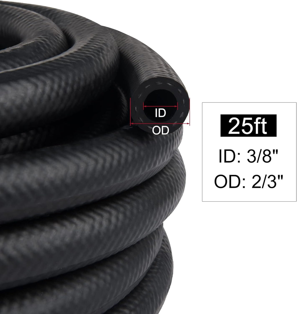 3/8 Fuel Hose Line NBR Rubber 25FT Pack of 2 O89870
