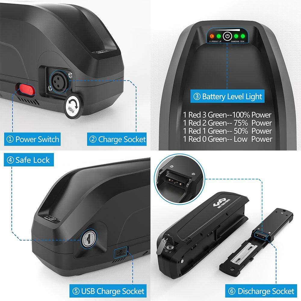 52V13AH Electric Bike Lithium Battery Pack with USB Charger Y6975