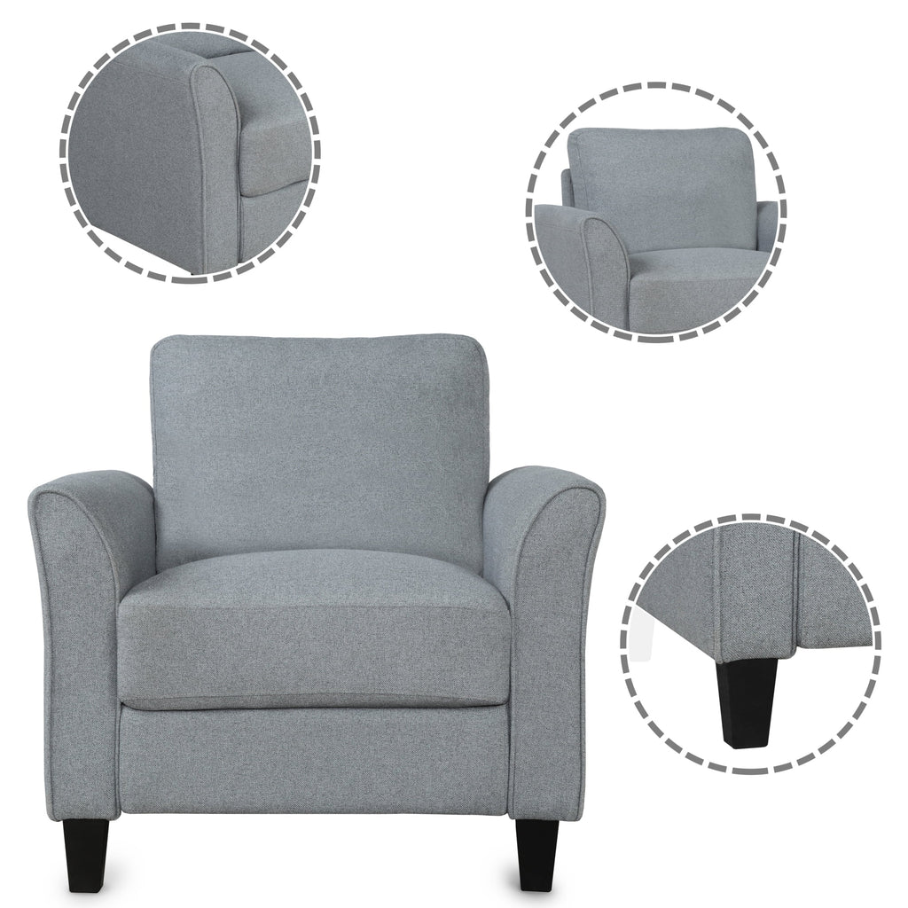 Gray Chair and 3-Seat Sofa P9004