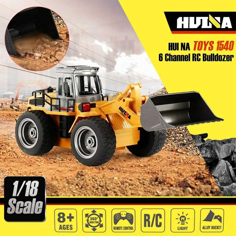 1:18 4WD RC Bulldozer Toy Aluminum Alloy Front Loader O525630