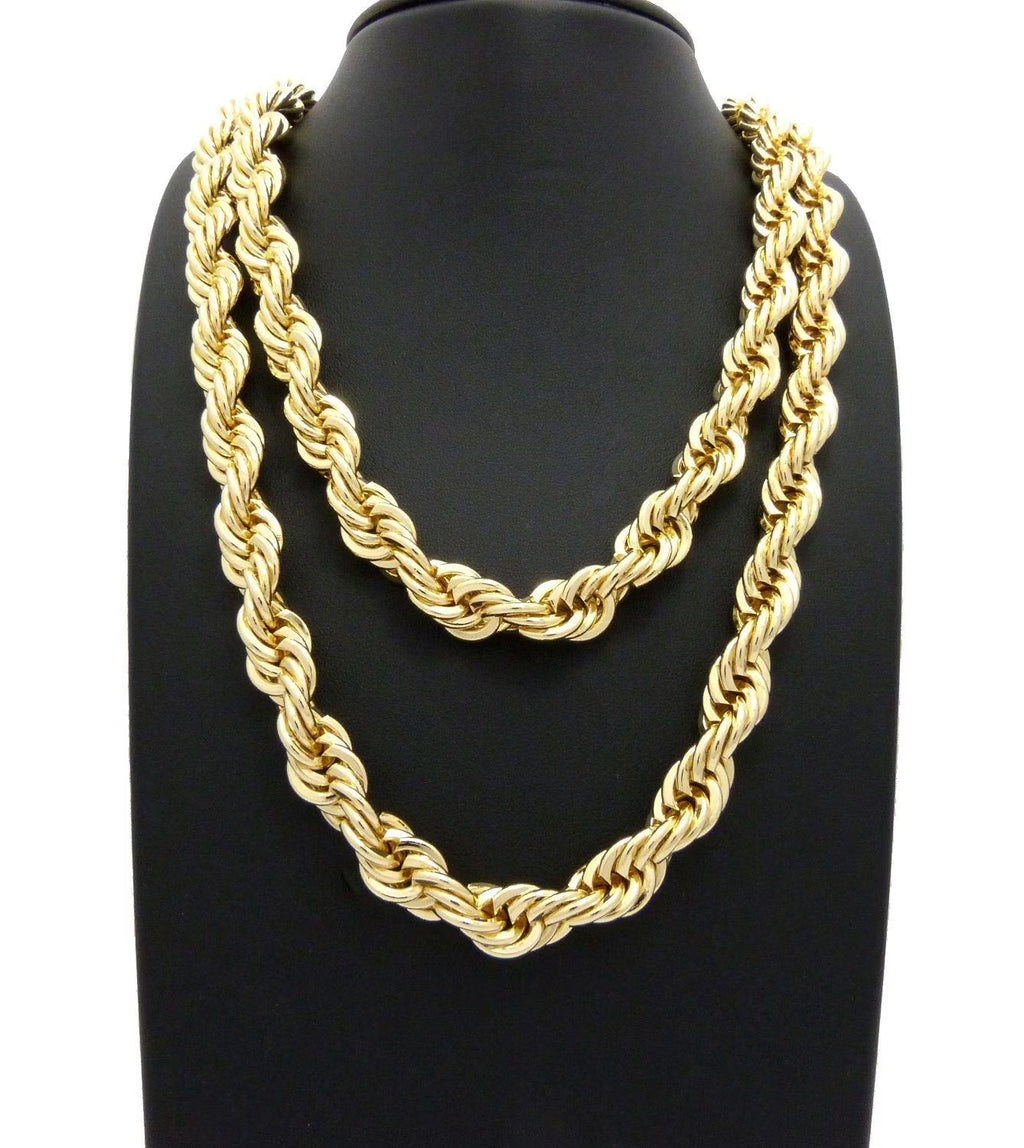 Gold Plated Brass Rope Chain Necklace Set T651100