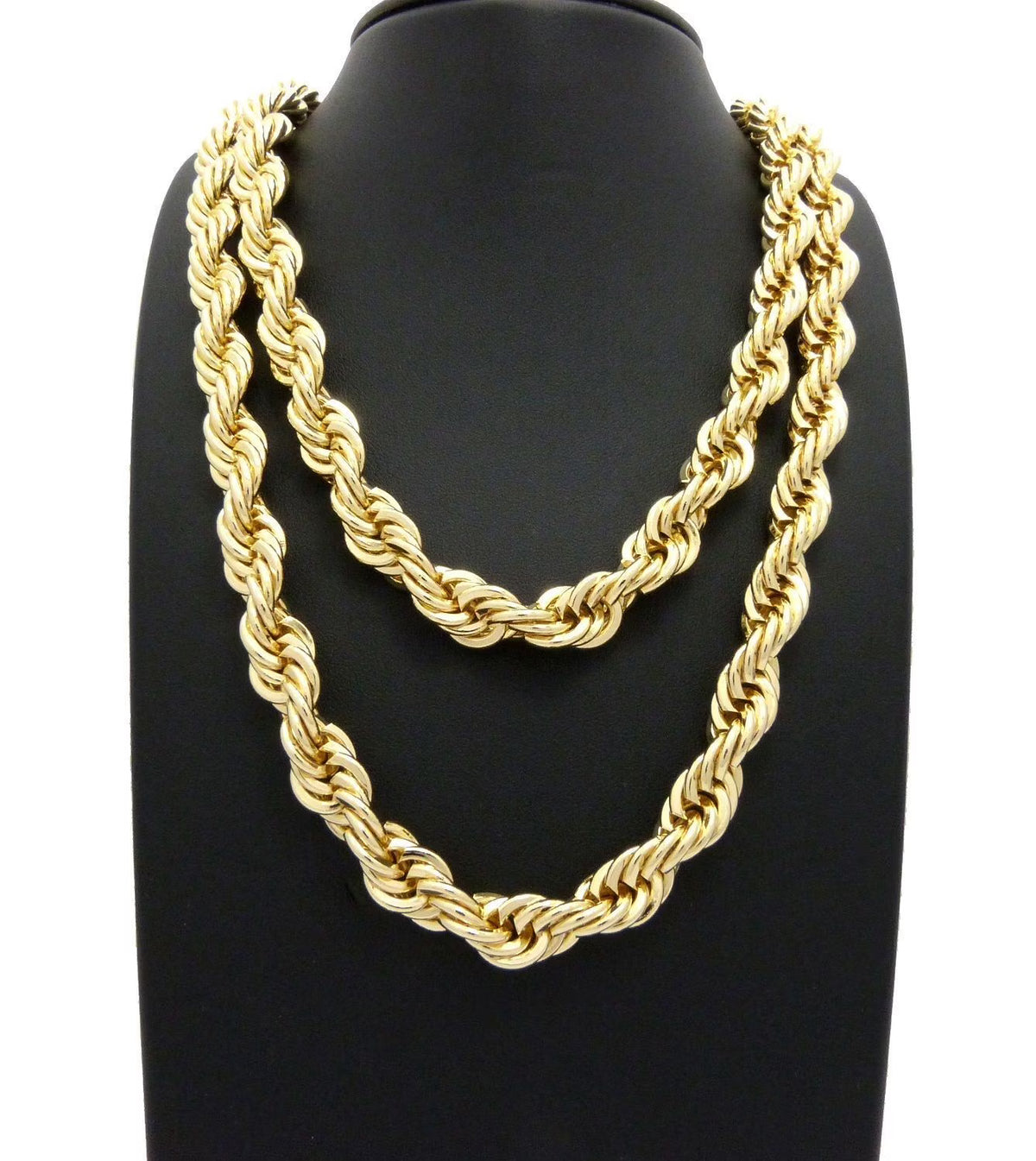 Gold Plated Brass Rope Chain Necklace Set T651100