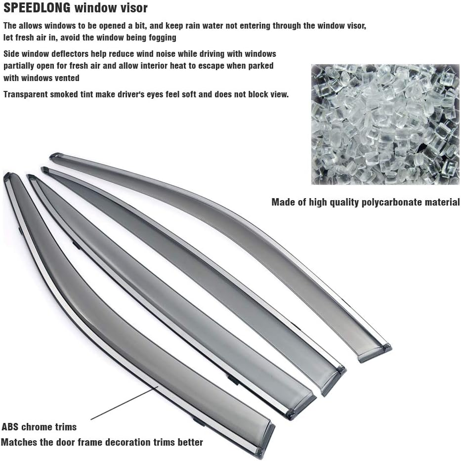 Car Window Visor Vent Shade Deflector Sun/Rain Guards Z35128