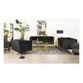 3-piece Fabric Tuxedo Arm Tufted Back Set in Black T599987