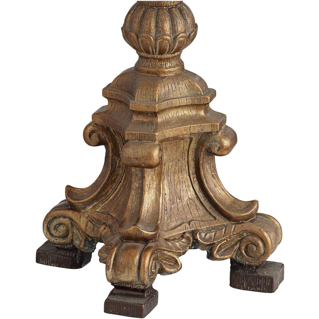 Crystal Gold Candlestick Table Lamp with Beige Bell Shade V589